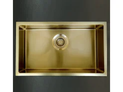 Luisa fregadero 1 cubeta grande 76x45 en acero inoxidable oro cepillado Essebagno