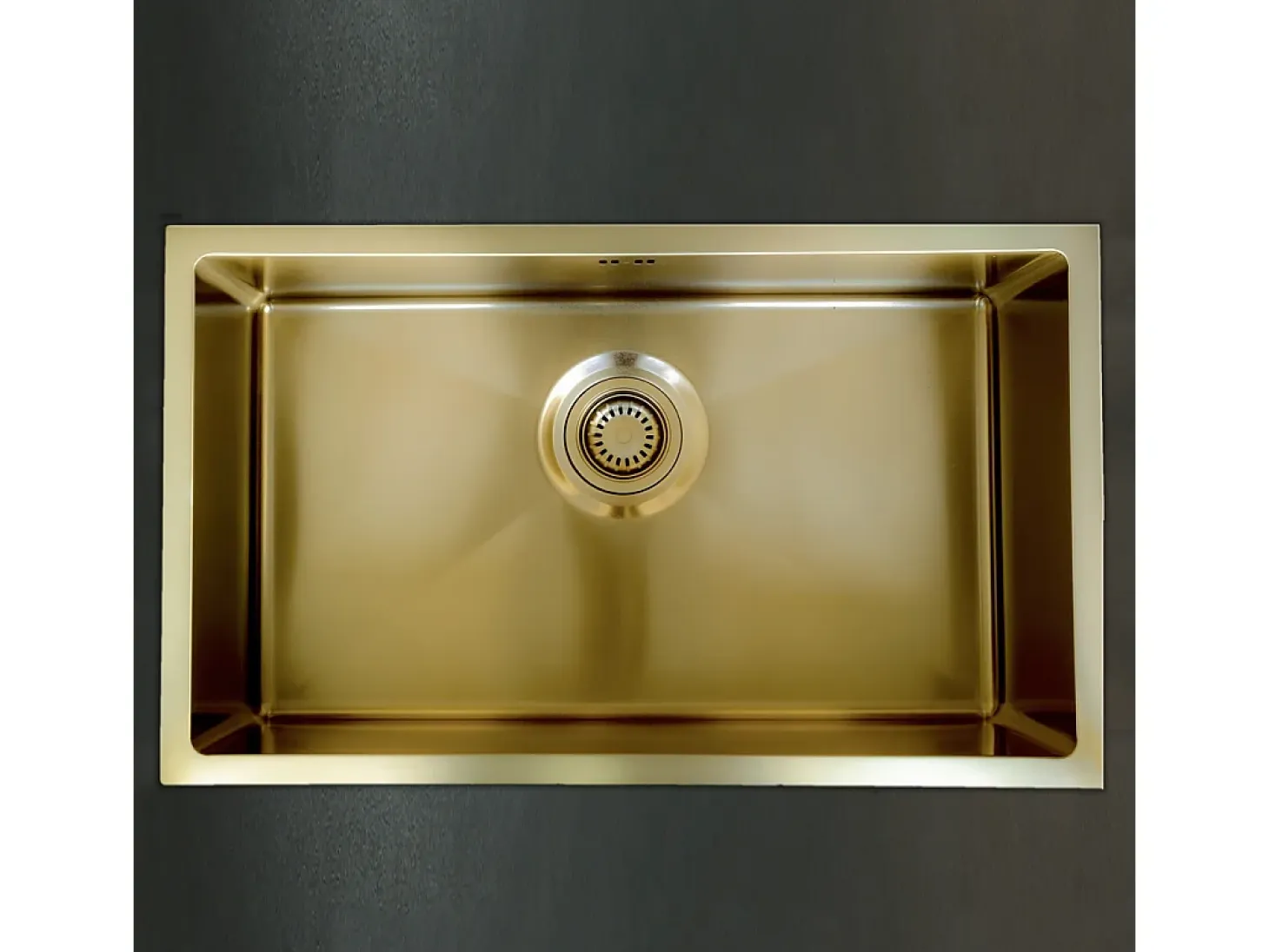Luisa fregadero 1 cubeta grande 76x45 en acero inoxidable oro cepillado Essebagno