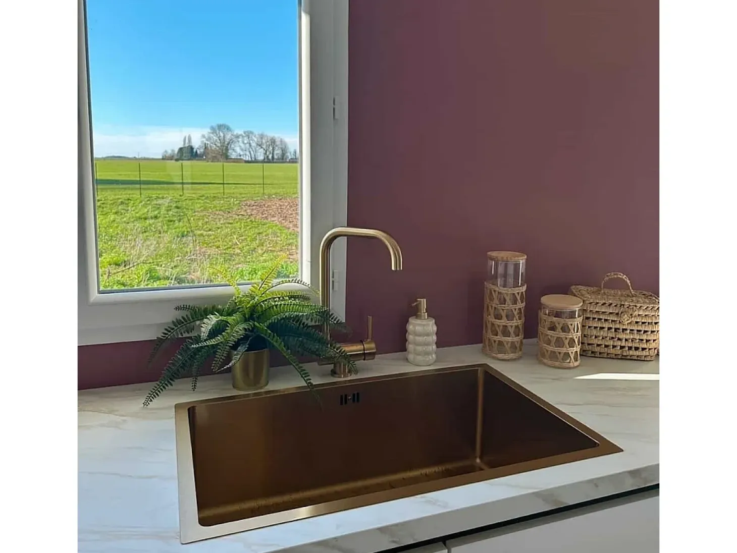 Luisa fregadero 1 cubeta grande 76x45 en acero inoxidable oro cepillado Essebagno