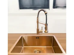 Luisa fregadero 1 cubeta 55x45 en acero inoxidable cobre cepillado Essebagno