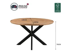 MACY-Mesa de comedor redonda D130, madera