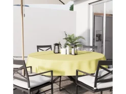 Mantel antimanchas redondo 180 cm ALIX verde lima, por Soleil d'Ocre
