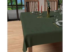 Mantel cuadrado antimanchas 180x180 cm LUXURY verde, por Soleil d'Ocre