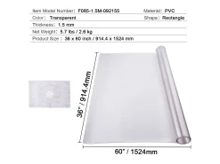 Mantel SucceBuy Protección de Mesa en PVC, 91 X 152 CM, Tapete de Escritorio en Plástico Helado, 0.15CM de Grosor