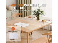 Mantel SucceBuy Protección de Mesa en PVC, 91 X 152 CM, Tapete de Escritorio en Plástico Helado, 0.15CM de Grosor