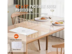 Mantel SucceBuy Protector de Mesa en PVC 107X183 CM, Protector de Escritorio en Plástico Transparente 0.2CM de Grosor