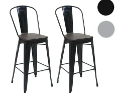 MCW-A73 Taburete de bar de metal (set de 2), negro