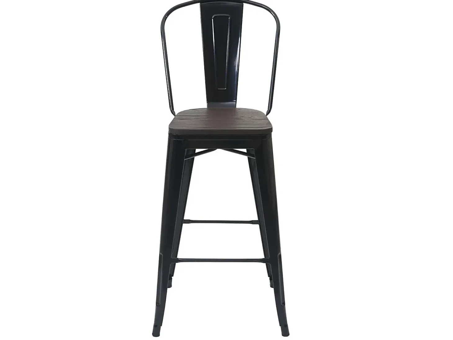 MCW-A73 Taburete de bar de metal (set de 2), negro