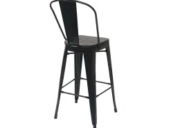 MCW-A73 Taburete de bar de metal (set de 2), negro