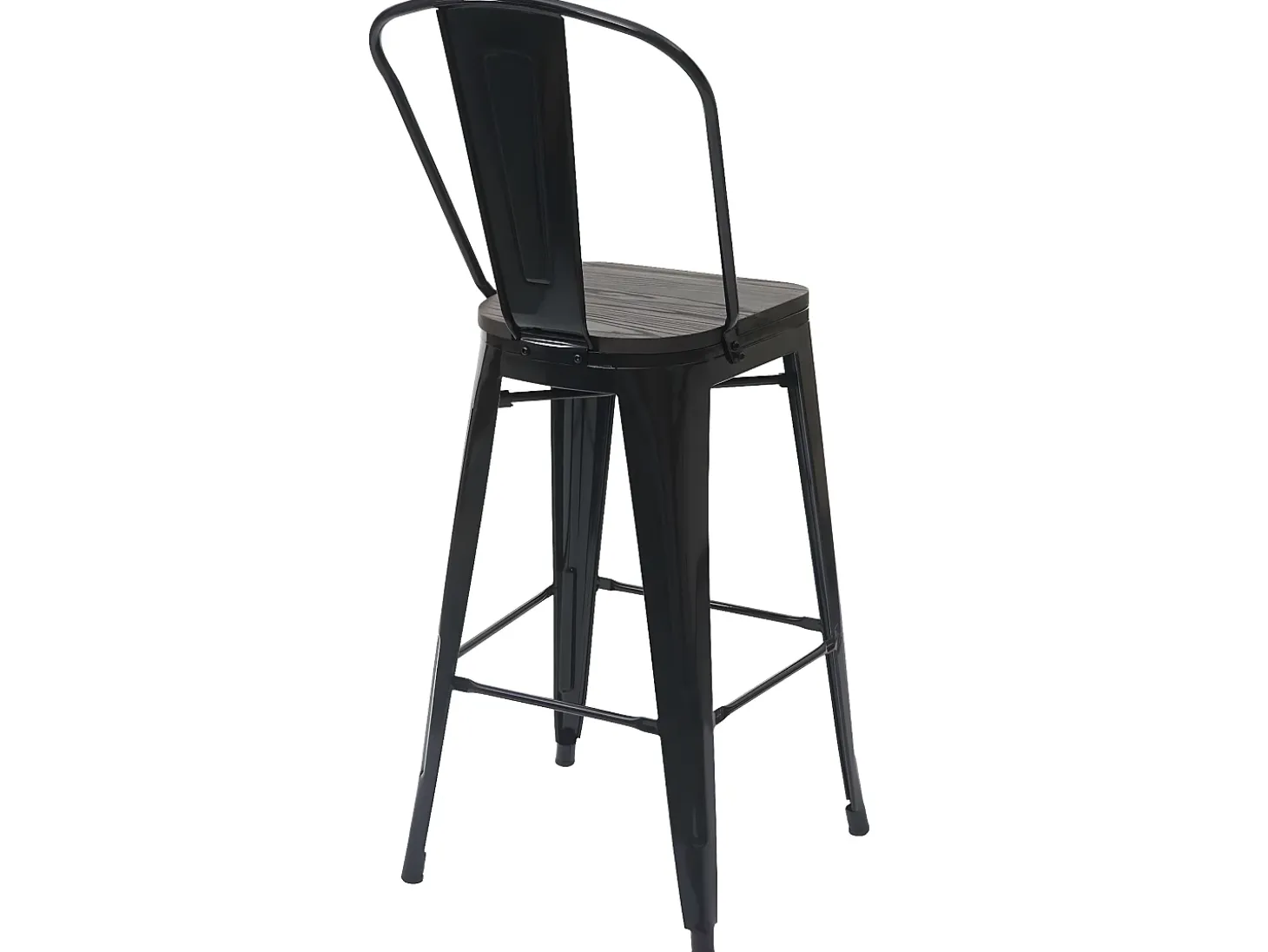 MCW-A73 Taburete de bar de metal (set de 2), negro