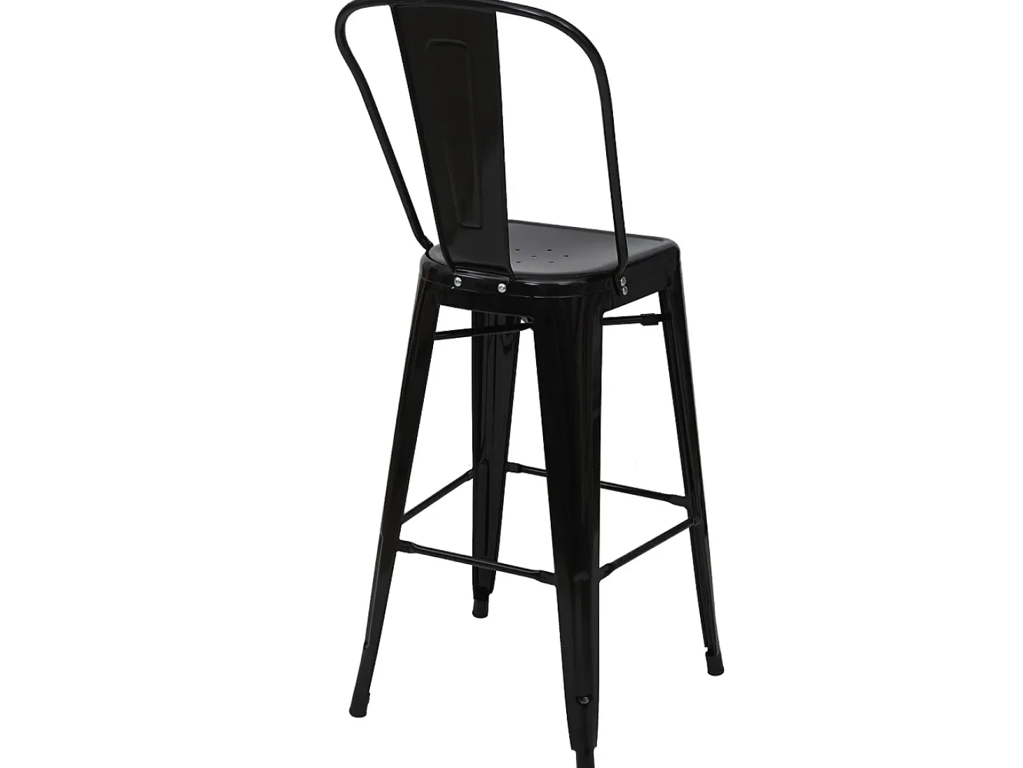 MCW-A73 Taburete de bar de metal (set de 4), negro