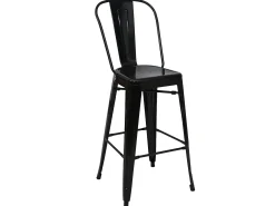 MCW-A73 Taburete de bar de metal (set de 4), negro