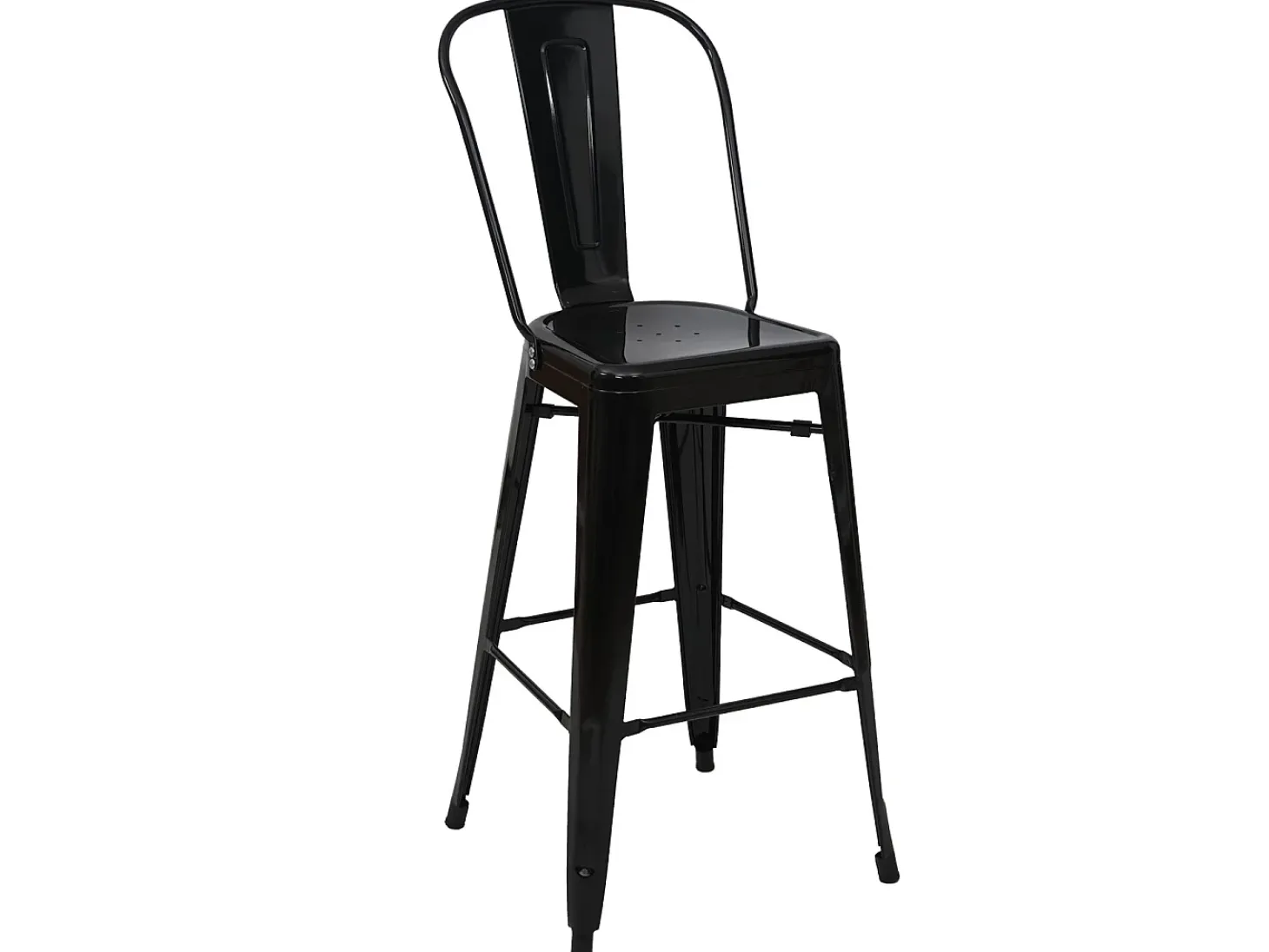 MCW-A73 Taburete de bar de metal (set de 4), negro