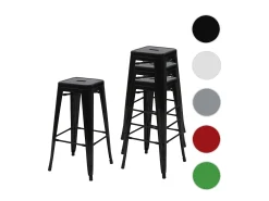MCW-A73 Taburete de bar de metal (set de 4), negro
