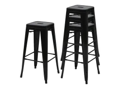 MCW-A73 Taburete de bar de metal (set de 4), negro