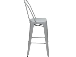 MCW-A73 Taburete de bar de metal (set de 4), gris