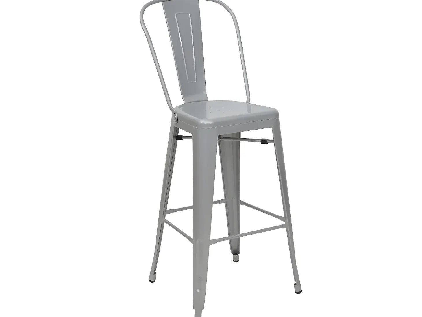 MCW-A73 Taburete de bar de metal (set de 4), gris