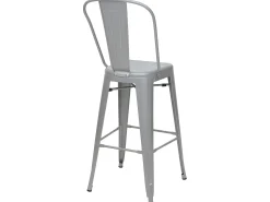 MCW-A73 Taburete de bar de metal (set de 4), gris