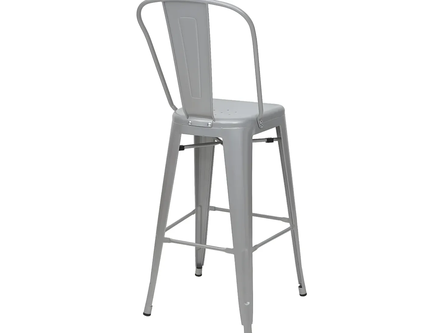 MCW-A73 Taburete de bar de metal (set de 4), gris