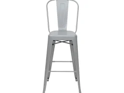 MCW-A73 Taburete de bar de metal (set de 4), gris
