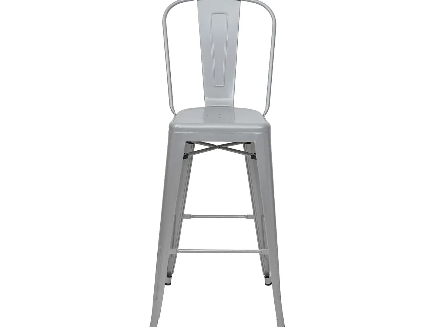 MCW-A73 Taburete de bar de metal (set de 4), gris