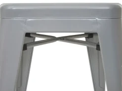 MCW-A73 Taburete de bar de metal (set de 4), gris