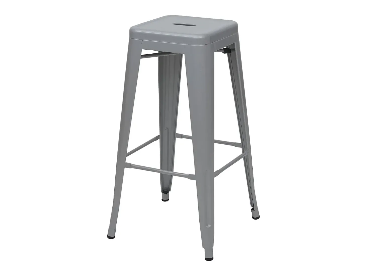MCW-A73 Taburete de bar de metal (set de 4), gris