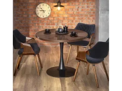 Melo negro y madera 100cm mesa redonda