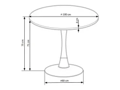 Melo negro y madera 100cm mesa redonda