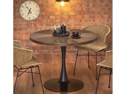 Melo negro y madera 100cm mesa redonda