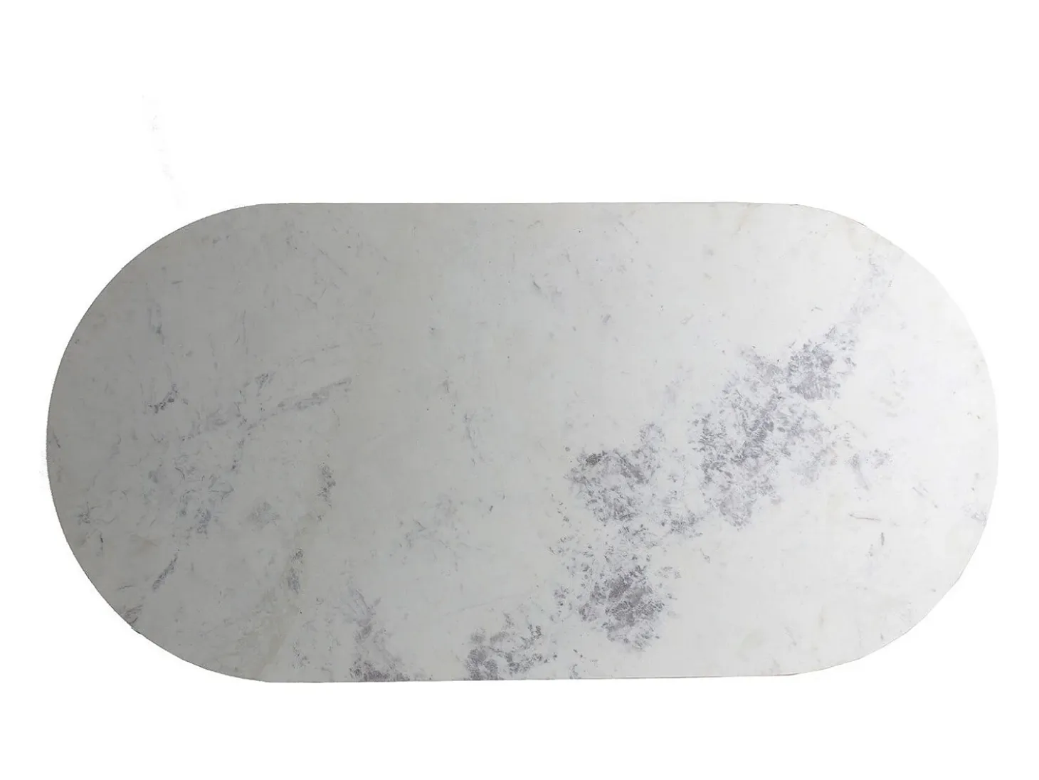 Mensa mesa de comedor ovalada de mármol blanco con patas de metal dorado 200 cm