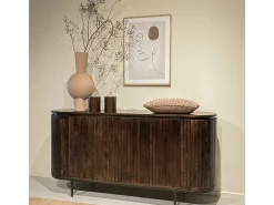 MENTON-Aparador de 180 cm en madera maciza marrón