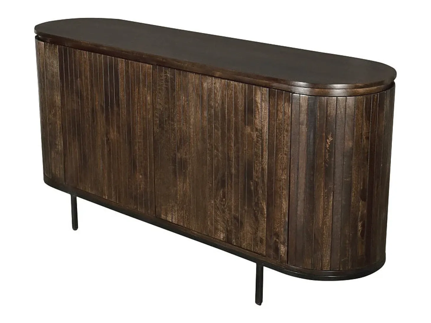 MENTON-Aparador de 180 cm en madera maciza marrón