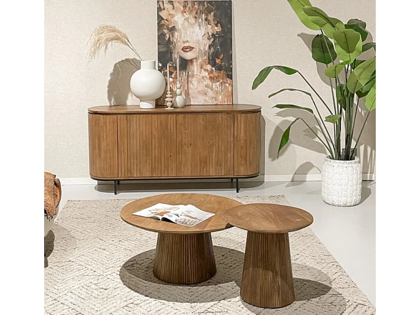MENTON-Aparador de madera maciza de 180 cm