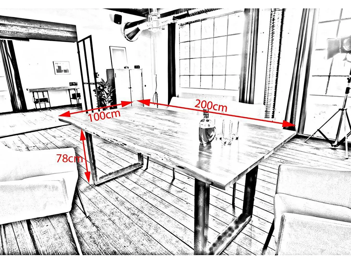 Mesa - Madera Madera - 200 x 100 cm - LORE