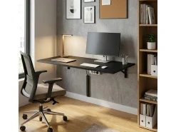 Mesa abatible escritorio de pared plegable 140x80 cm Jeremy XL - Negro