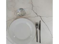 Mesa alta 60 x 60 cm - modelo Roma mármol blanco luna