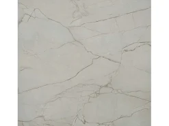 Mesa alta 60 x 60 cm - modelo Milan mármol yule con cantos de latón