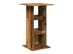 Mesa alta bar con almacenaje madera envejecida 60x60x102 cm