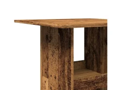 Mesa alta bar con almacenaje madera envejecida 60x60x102 cm