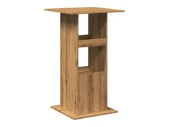 Mesa alta bar con almacenaje madera roble artisian 60x60x102 cm