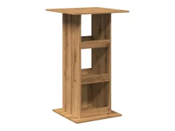 Mesa alta bar con almacenaje madera roble artisian 60x60x102 cm