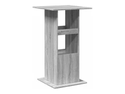 Mesa alta bar con almacenaje madera gris Sonoma 60x60x102 cm