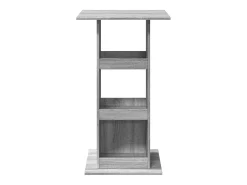 Mesa alta bar con almacenaje madera gris Sonoma 60x60x102 cm