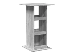 Mesa alta bar con almacenaje madera gris Sonoma 60x60x102 cm