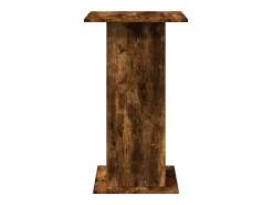 Mesa alta bar con almacenaje madera roble ahumado 60x60x102 cm