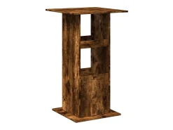 Mesa alta bar con almacenaje madera roble ahumado 60x60x102 cm