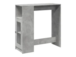 Mesa alta bar con estantes madera gris hormigón 101x40x103,5 cm