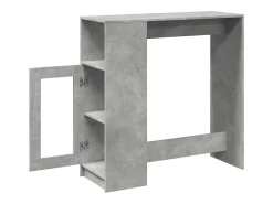 Mesa alta bar con estantes madera gris hormigón 101x40x103,5 cm