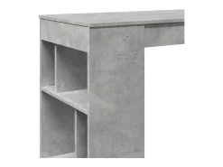 Mesa alta bar con estantes madera gris hormigón 102x50x103,5cm